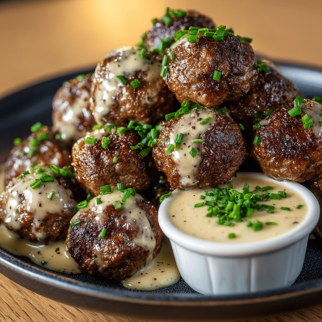 Korean BBQ Meatballs with Spicy Mayo Dip