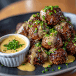 Korean BBQ Meatballs with Spicy Mayo Dip