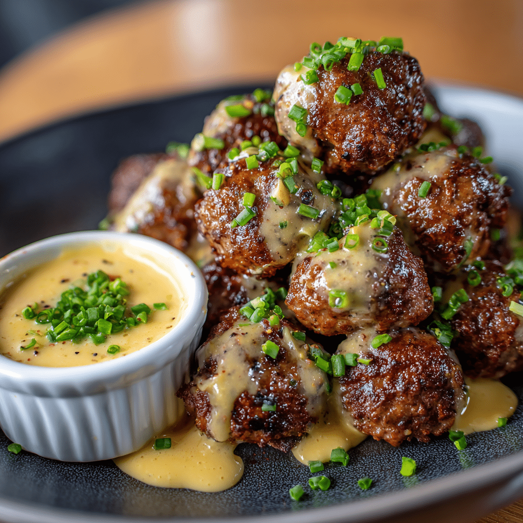 Korean BBQ Meatballs with Spicy Mayo Dip