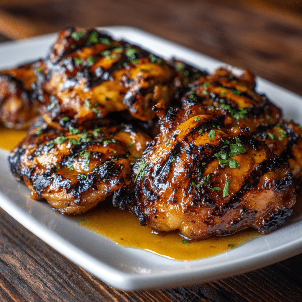 Grilled Honey Buffalo Chicken Thighs