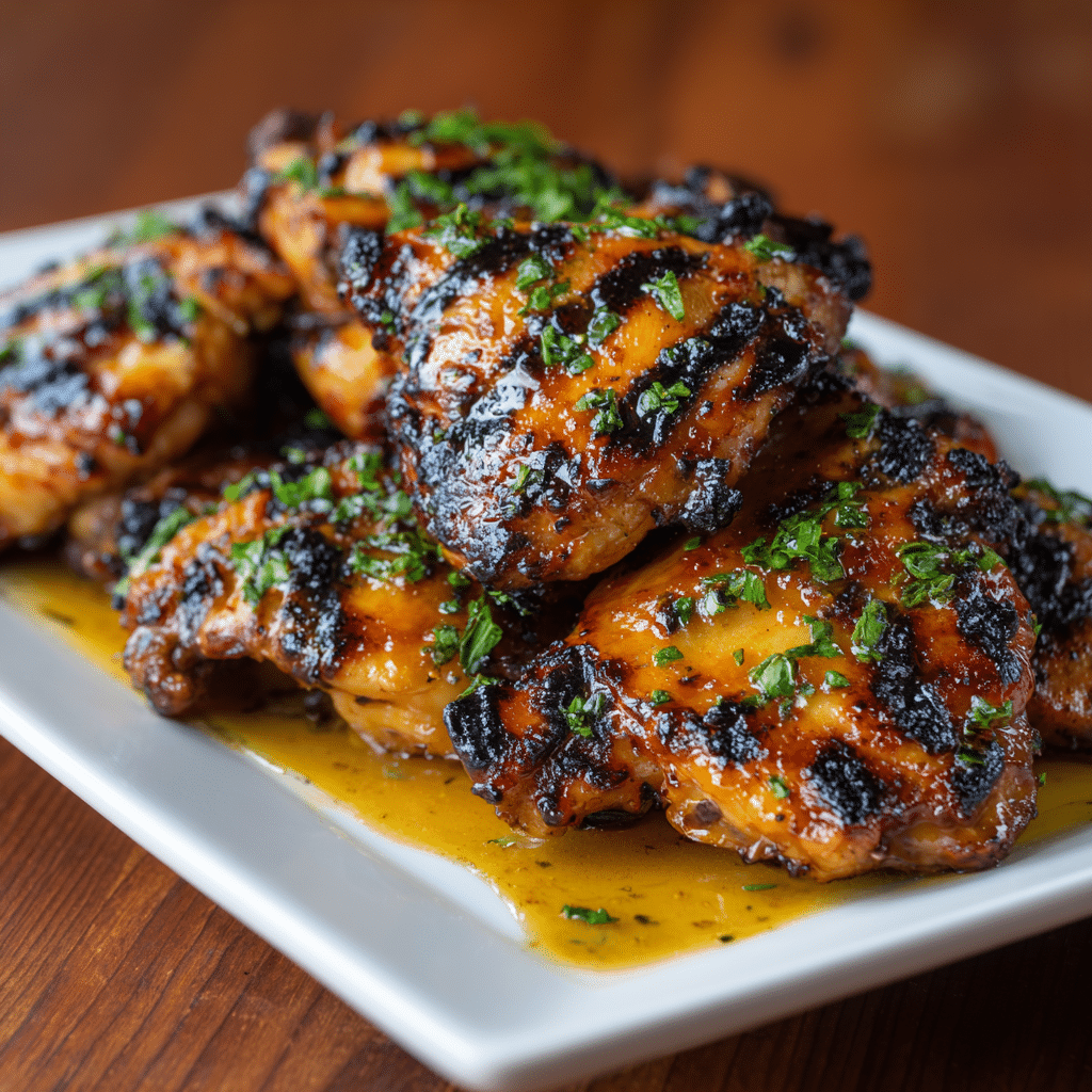 Grilled Honey Buffalo Chicken Thighs