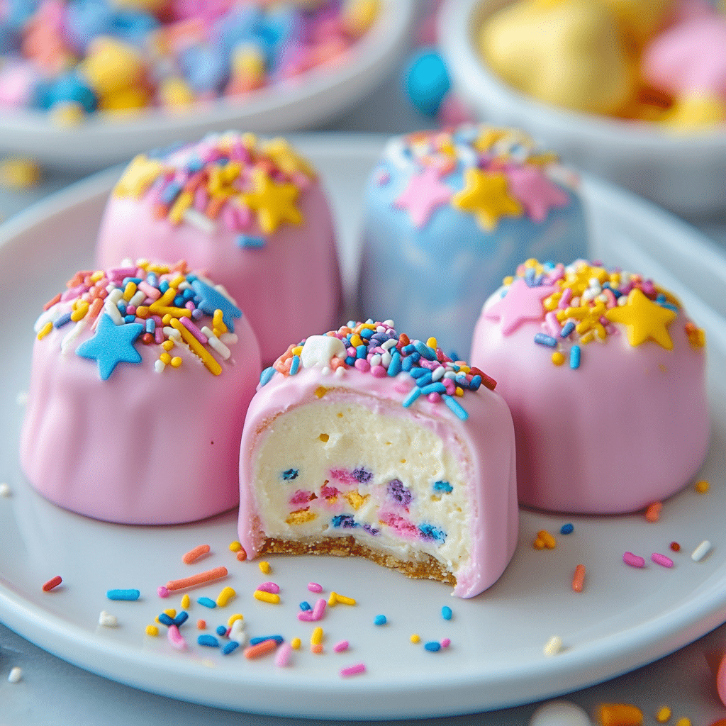 Unicorn Cheesecake Bites