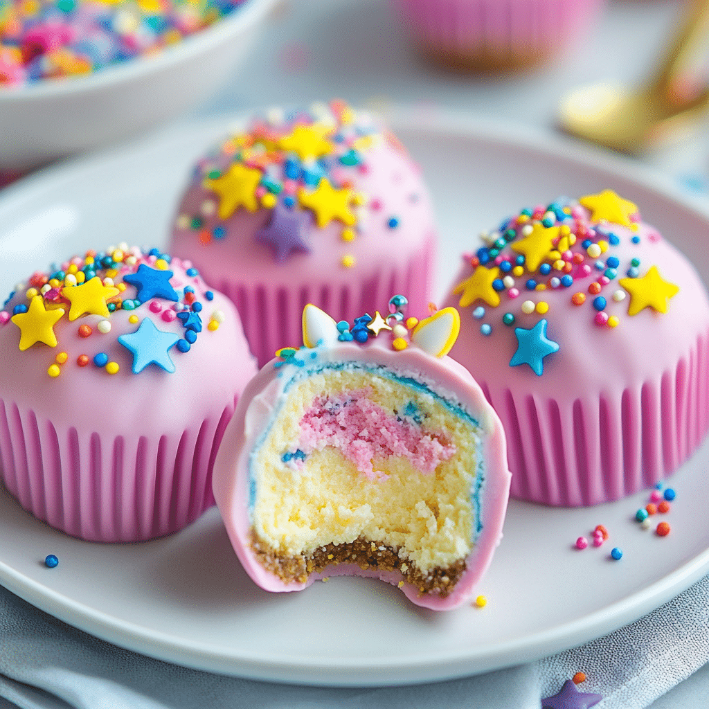 Unicorn Cheesecake Bites