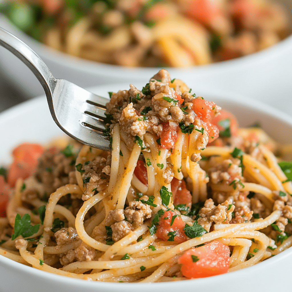 Crockpot Taco Spaghetti