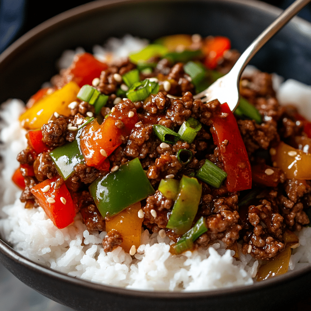 Beef and Pepper Rice Bowl