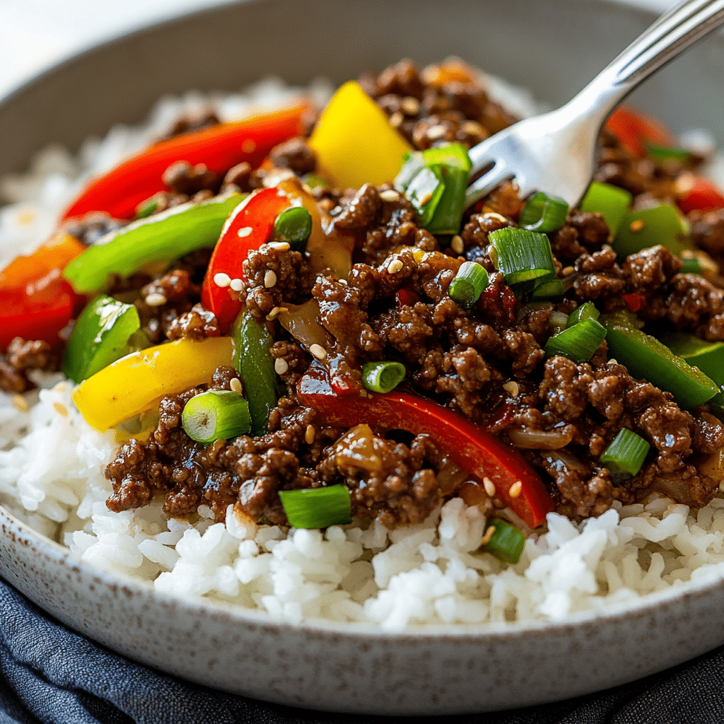 Beef and Pepper Rice Bowl