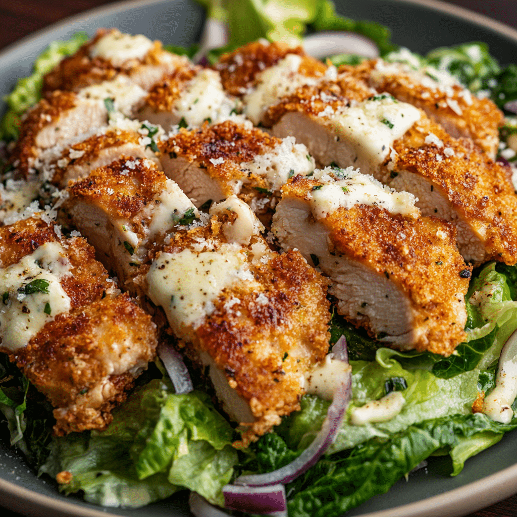 Parmesan Crusted Salmon Caesar Salad