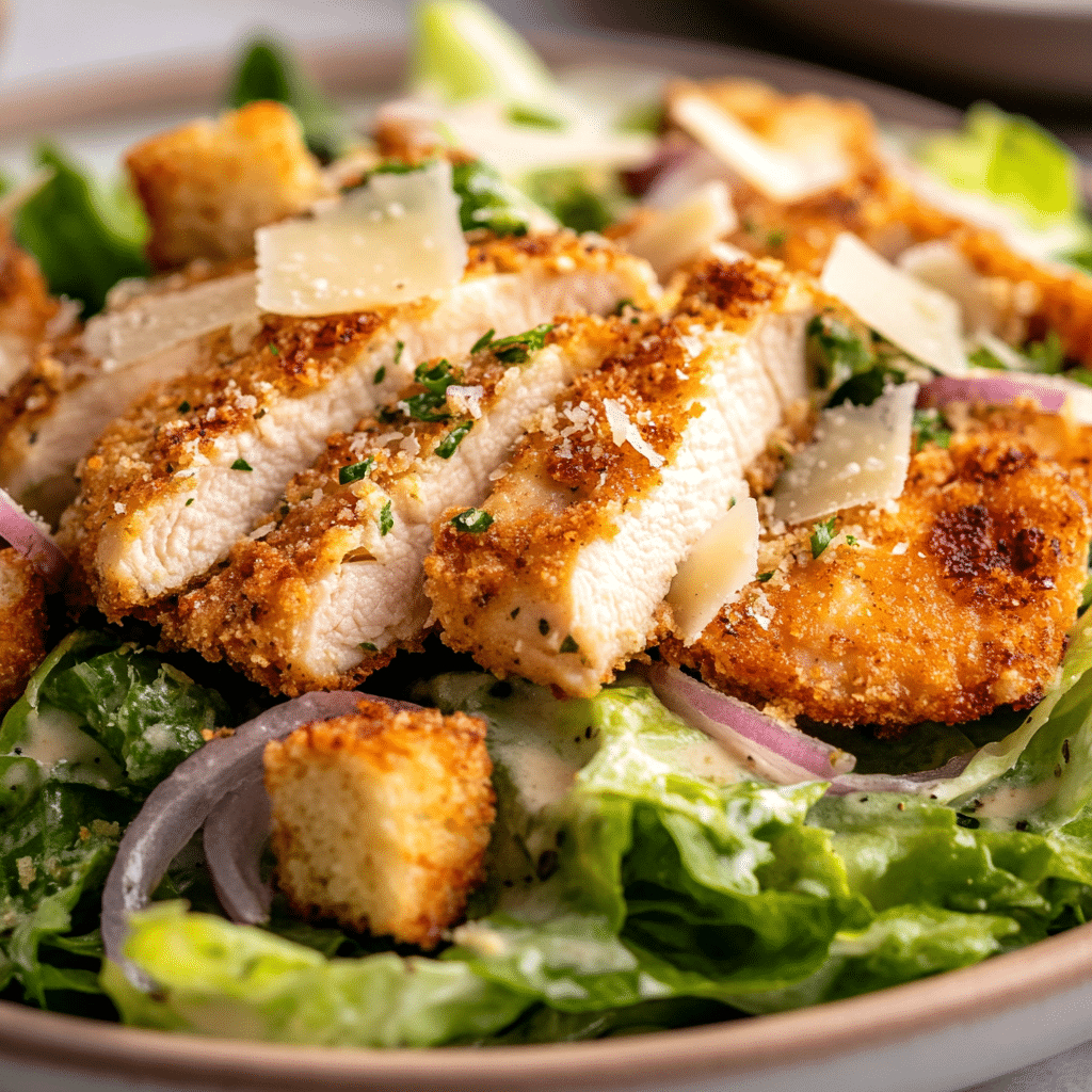 Parmesan Crusted Salmon Caesar Salad