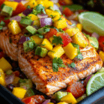 Baked Blackened Salmon with Mango Avocado Salsa