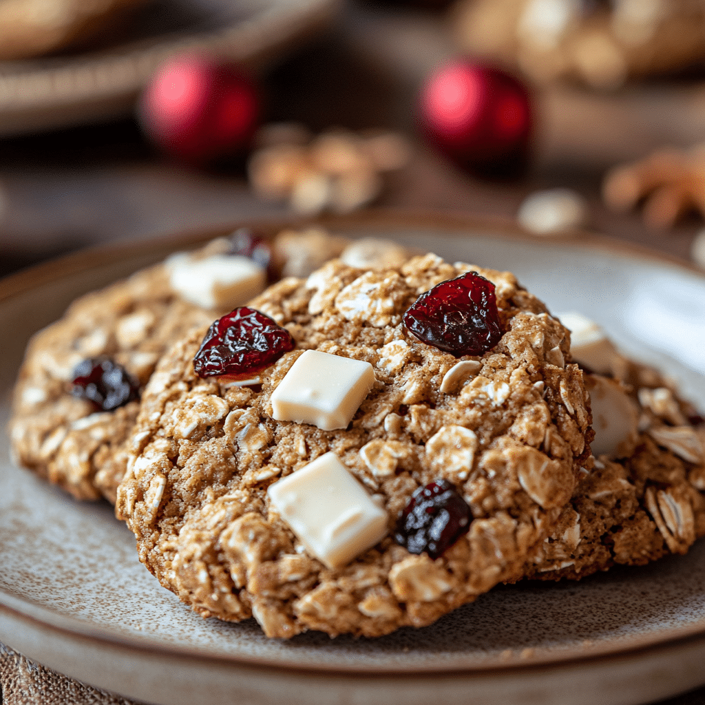 White Chocolate Oatmeal Cranberry Cookies