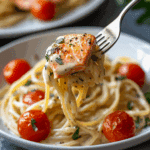 Healthy & Creamy Tuscan Salmon Pasta