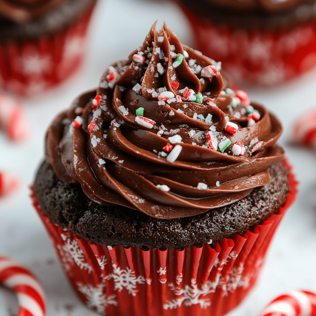 Peppermint Mocha Chocolate Cupcakes