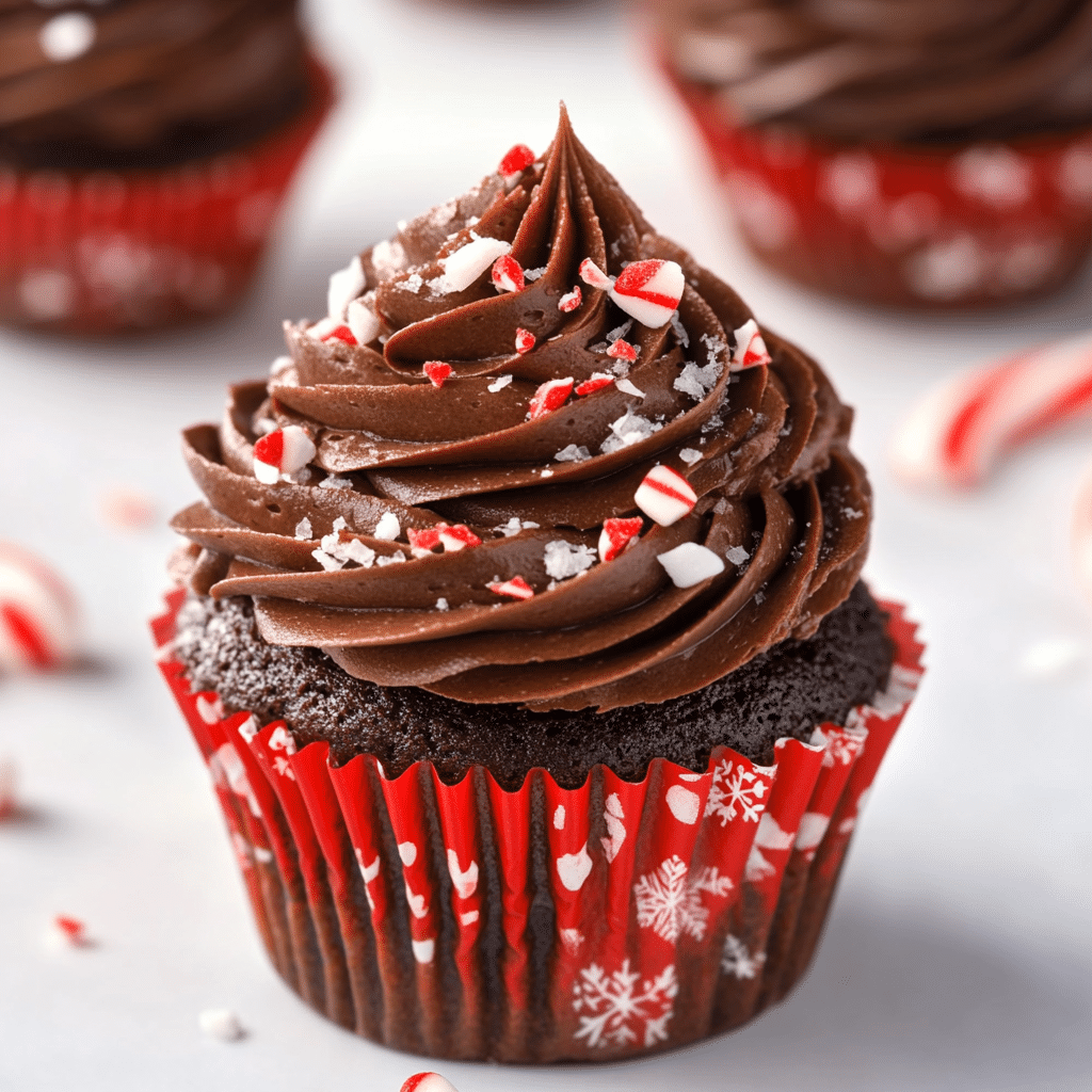Peppermint Mocha Chocolate Cupcakes