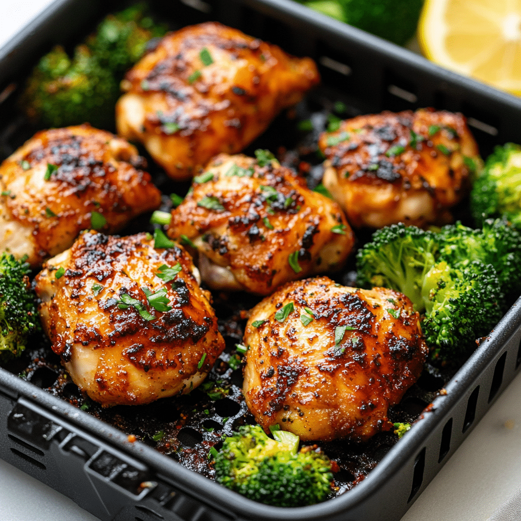 Air Fryer Chicken Bites and Broccoli
