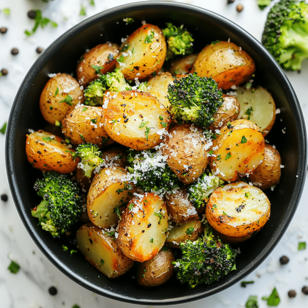 Roasted Parmesan Potatoes and Broccoli