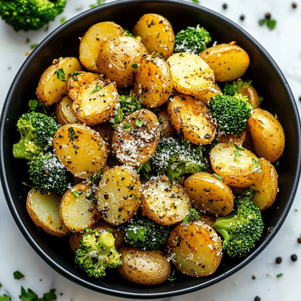 Roasted Parmesan Potatoes and Broccoli