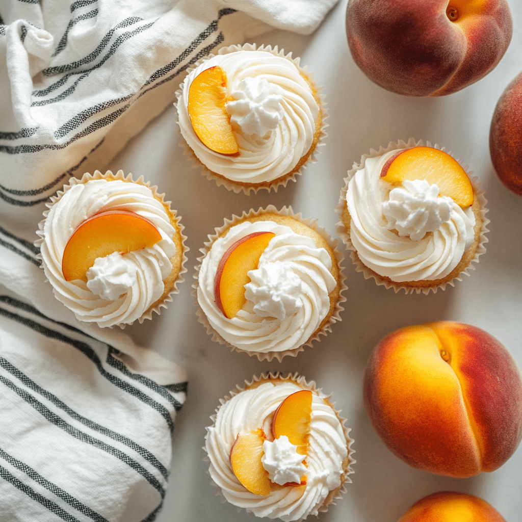 Honey Peach Cream Cheese Cupcakes