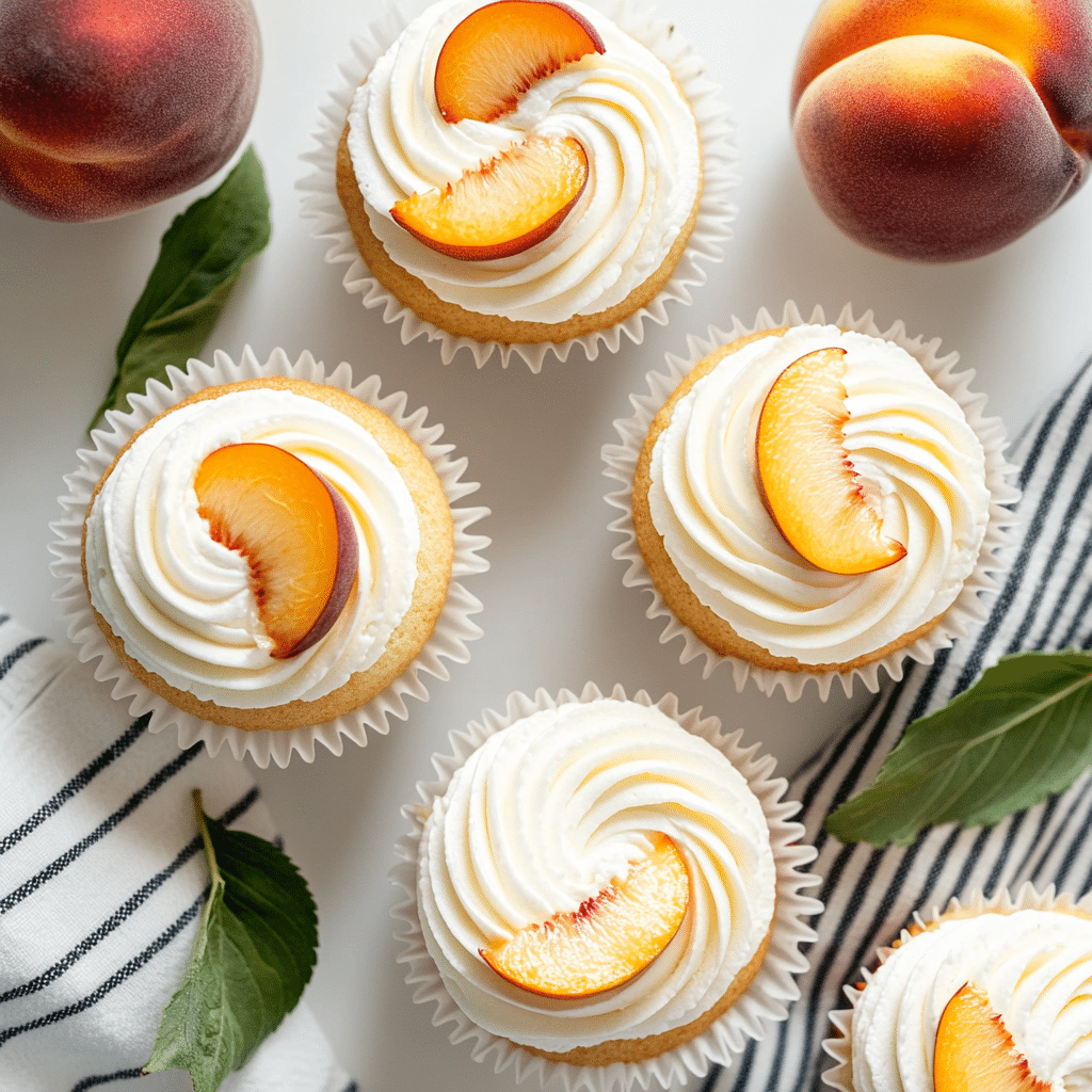 Honey Peach Cream Cheese Cupcakes