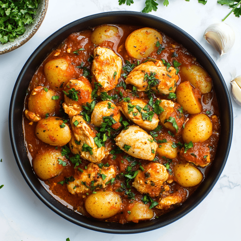 Slow Cooker Parmesan Garlic Chicken and Potatoes
