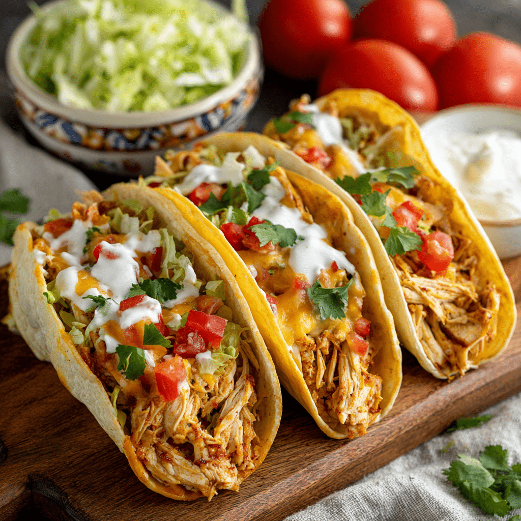 Queso Chicken Tacos